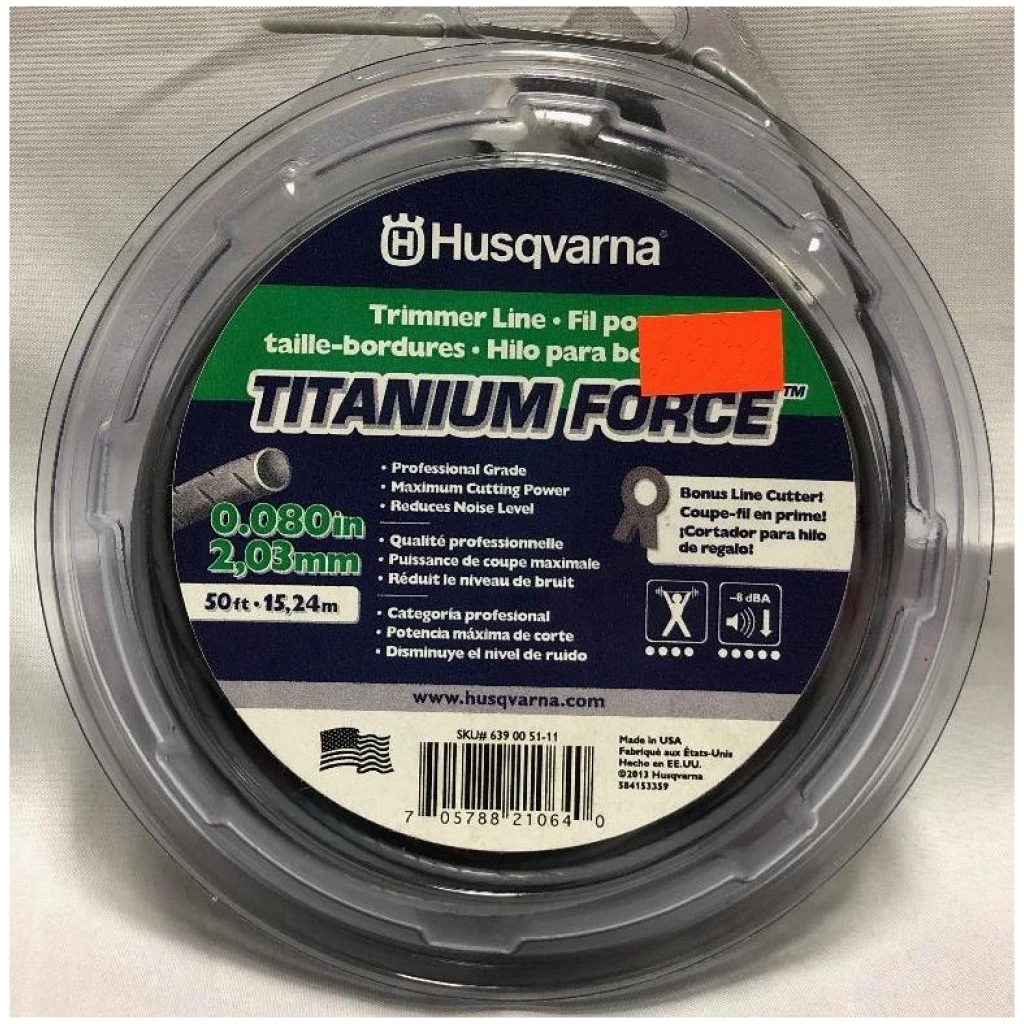 Husqvarna Titanium Force Trimmer Line .080x50' #639005111 3 Husqvarna Titanium Force Trimmer Line .080x50' #639005111