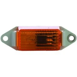 Uriah 3-1/4" X 1" Rectangular Amber Clearance Light On White Mounting Base #UL107000